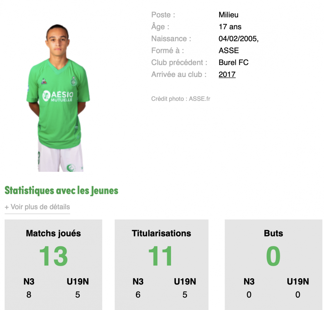 Officiel : Un nouveau joueur passe pro à l'ASSE - Evect