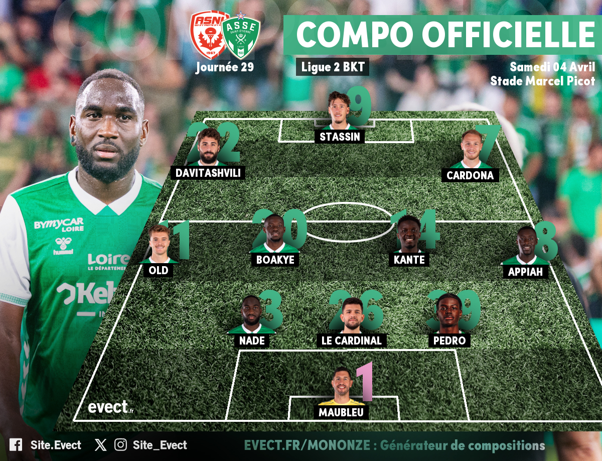 Flash - La composition de l'ASSE pour défier Nancy sans Larsonneur #ASSE