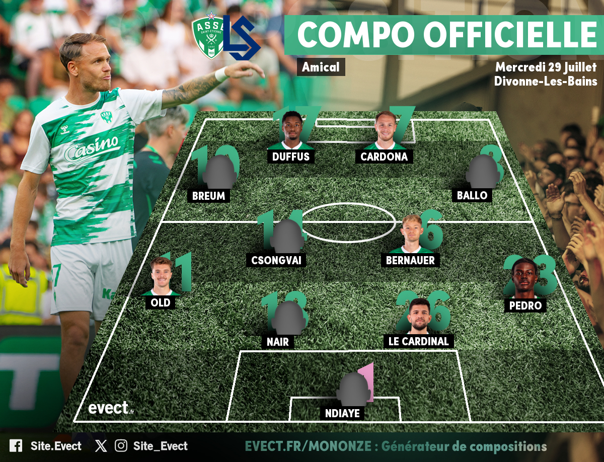 Le onze de départ de l'ASSE face à Lausanne avec des surprises #ASSE