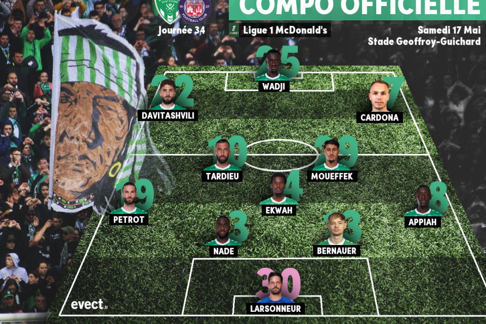 Flash - La compo' de l'ASSE pour défier Toulouse en Ligue 1