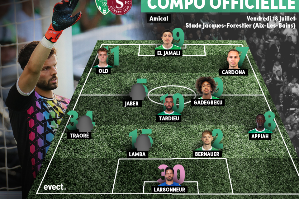 Flash - La compo' de l'ASSE pour défier le Servette avec Lamba