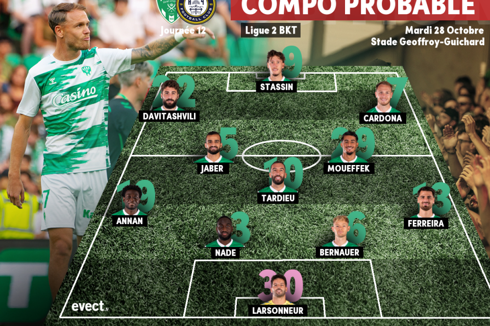 ASSE - La compo probable avec les retours de Bernauer et Cardona