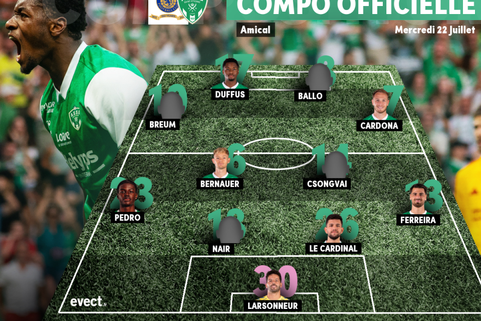 La composition de l'ASSE pour affronter les Glasgow Rangers