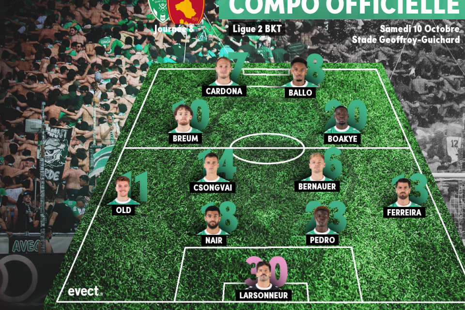 Le onze de départ de l'ASSE avec plusieurs surprises